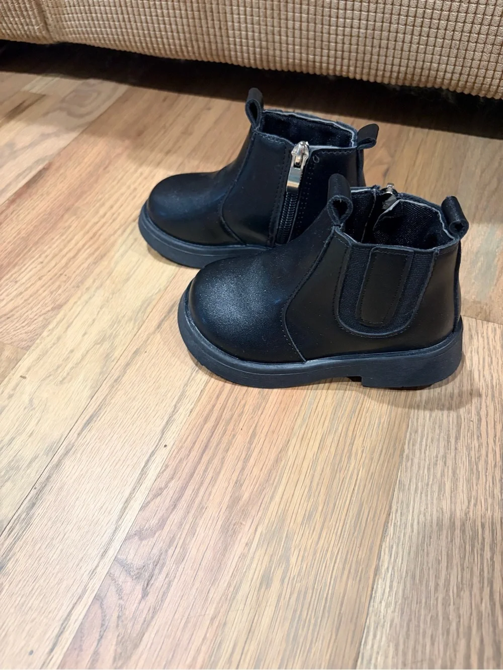 Little girl black boots, size 7